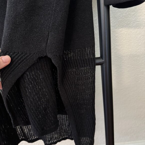 Athleta Black Split Hem Longline Black Cardigan Size Medium - Picture 10 of 11